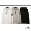 6931a441ccd8ab3d7af98881 8926# STONE ISLAND Knit Drawstring Hooded Solid Wool Sweater in Black, White, Gray