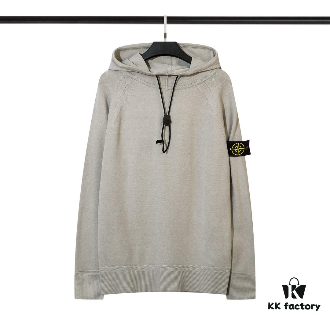 6931a441ccd8ab3d7af98884 8926# STONE ISLAND Knit Drawstring Hooded Solid Wool Sweater in Black, White, Gray
