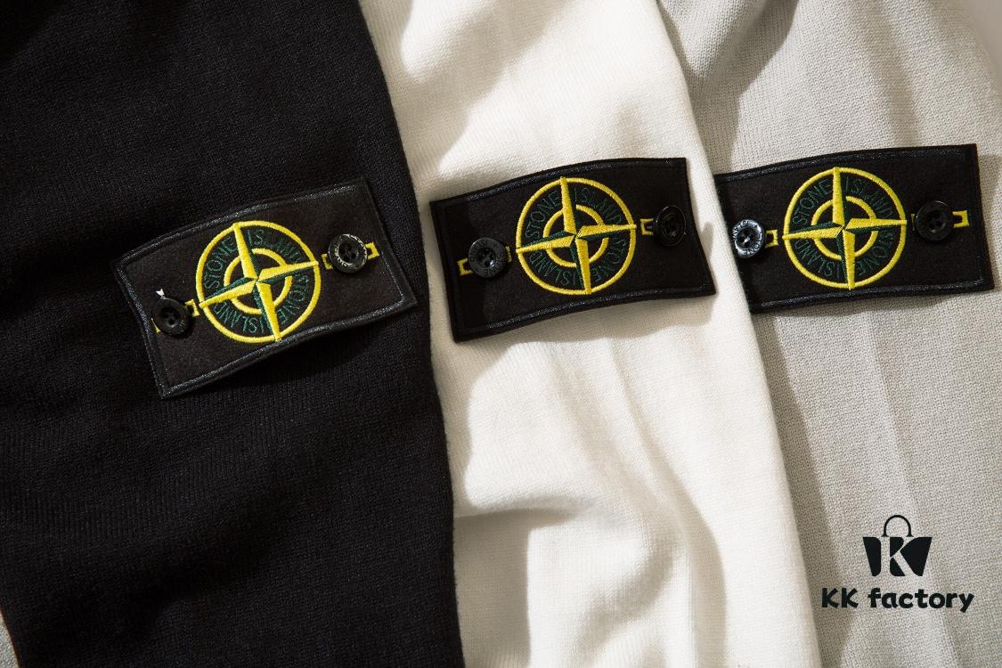 6931a441ccd8ab3d7af98886 8926# STONE ISLAND Knit Drawstring Hooded Solid Wool Sweater in Black, White, Gray