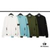 STONE ISLAND Hoodie with Zipper Pocket, Round Neck Pullover Sweatshirt (320g 100% Cotton)