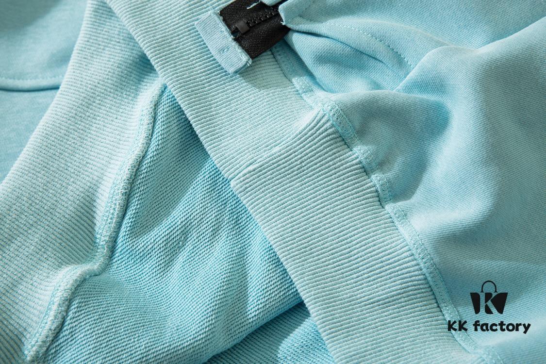 STONE ISLAND Hoodie with Zipper Pocket, Round Neck Pullover Sweatshirt (320g 100% Cotton)