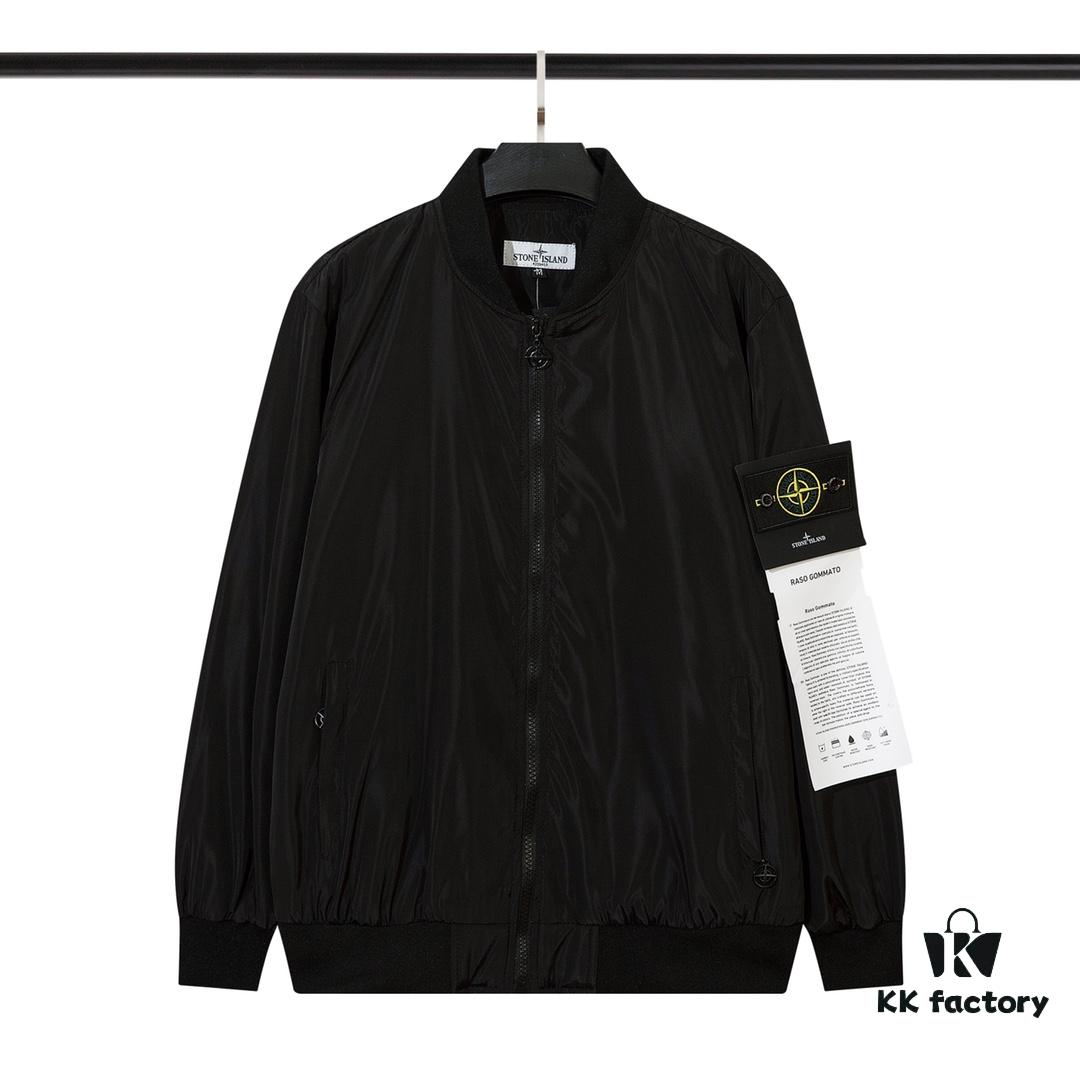 6931a444ccd8ab3d7af988af 9002# STONE ISLAND Logo Embroidered Functional Jacket Unisex Baseball Outerwear in Black, Royal Blue, Gray