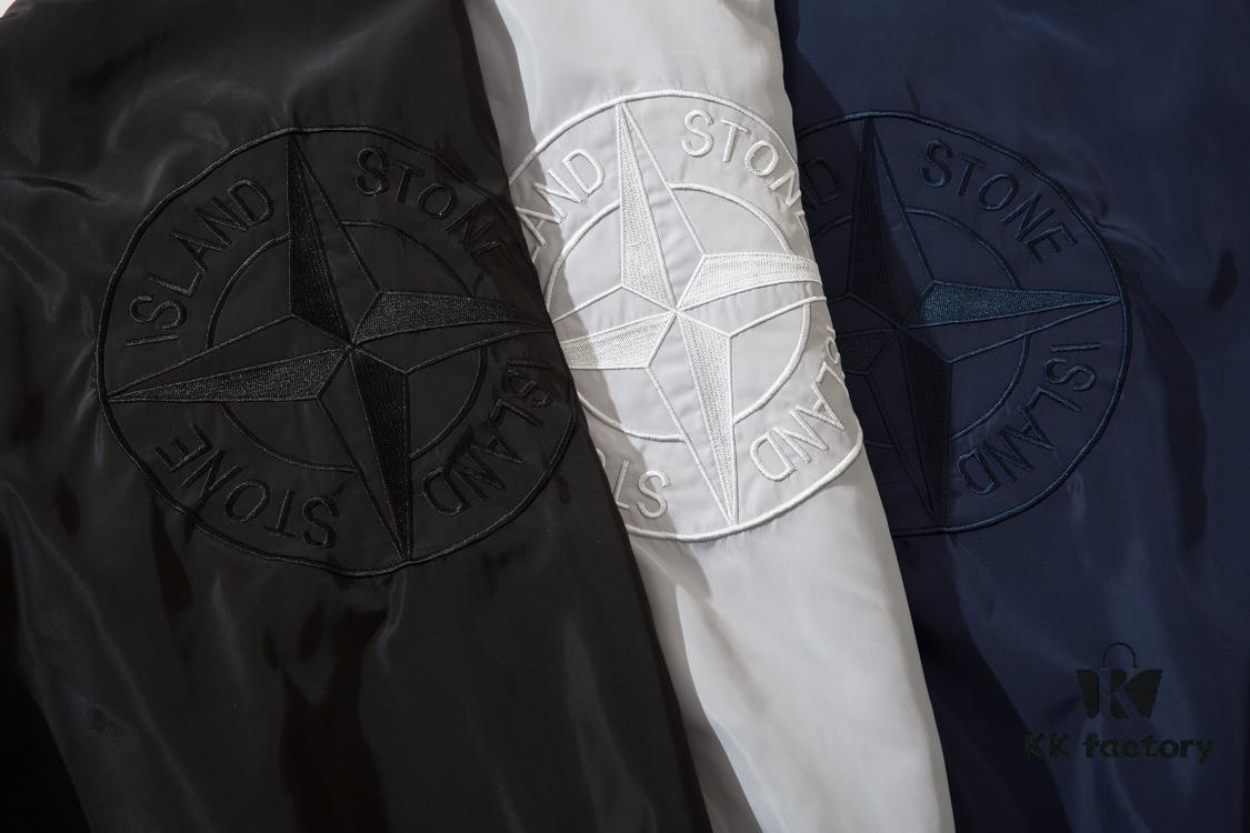 6931a444ccd8ab3d7af988b2 9002# STONE ISLAND Logo Embroidered Functional Jacket Unisex Baseball Outerwear in Black, Royal Blue, Gray