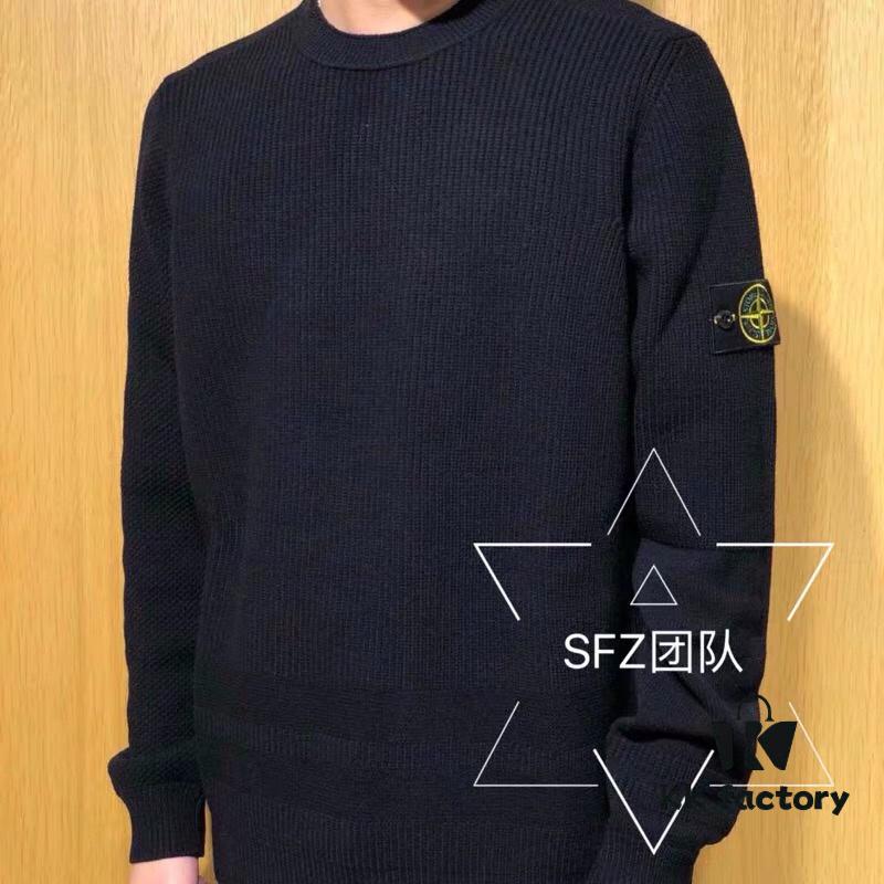 Stone Island Knit Pullover with Ribbed Panel