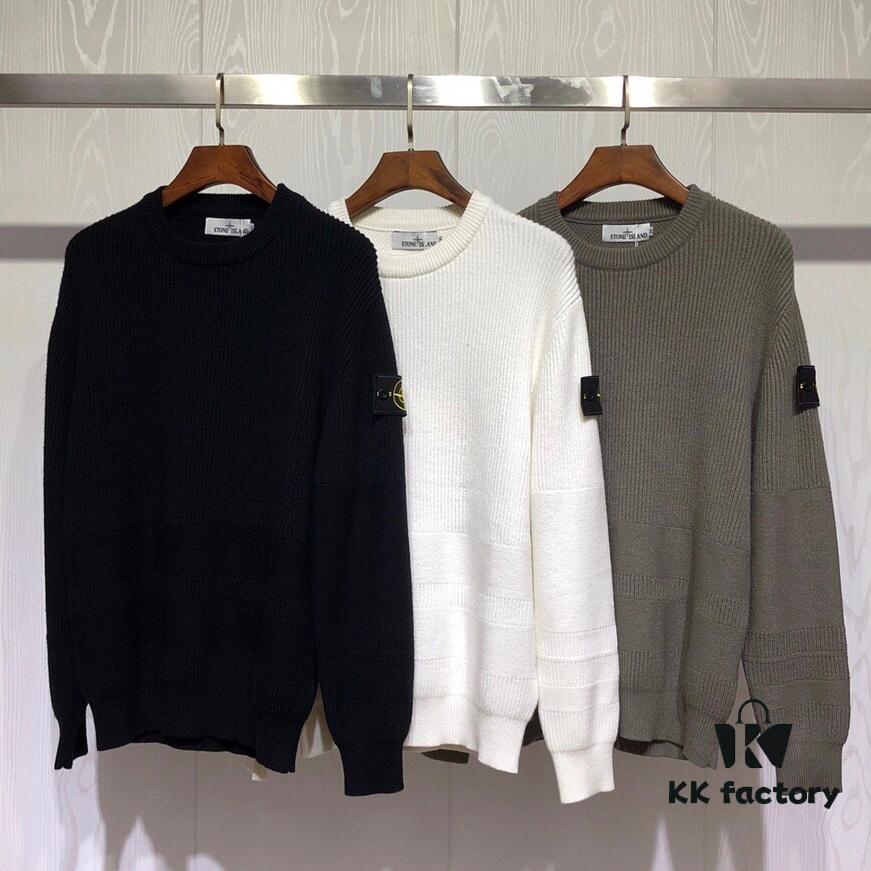 Stone Island Knit Pullover with Ribbed Panel