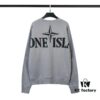 6931a447ccd8ab3d7af988e6 STONE ISLAND (320g Cotton Sweatshirt) Autumn-Winter New Arrival Classic Logo Print Batwing Sleeve Loose Fit Unisex Crewneck Pullover in Black and Grey