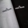 6931a447ccd8ab3d7af988ea STONE ISLAND (320g Cotton Sweatshirt) Autumn-Winter New Arrival Classic Logo Print Batwing Sleeve Loose Fit Unisex Crewneck Pullover in Black and Grey