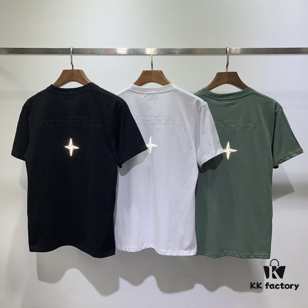 Stone Island 19SS Logo Embroidered Star Reflective Short Sleeve T-Shirt