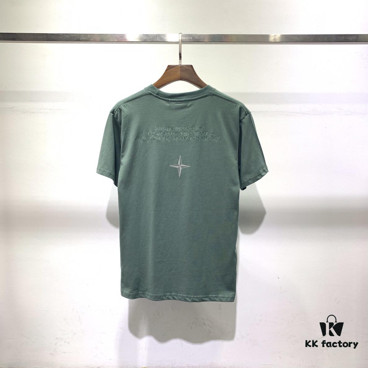 Stone Island 19SS Logo Embroidered Star Reflective Short Sleeve T-Shirt