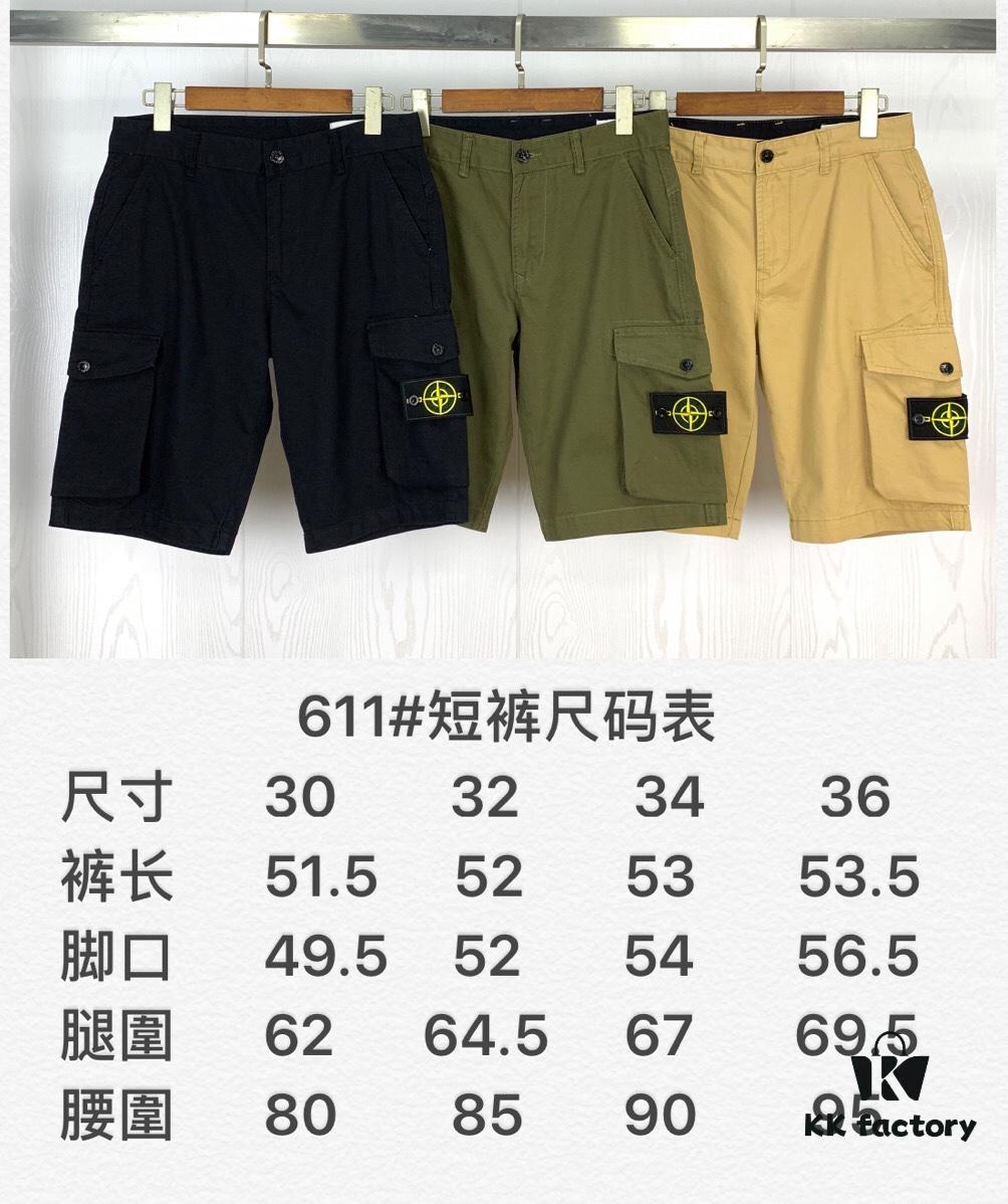 Stone Island Spring 20 Side-Label Pocket Washed Casual Workwear Shorts