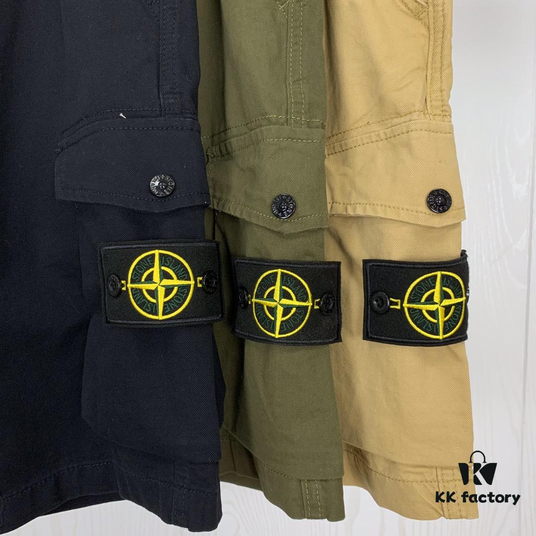 Stone Island Spring 20 Side-Label Pocket Washed Casual Workwear Shorts