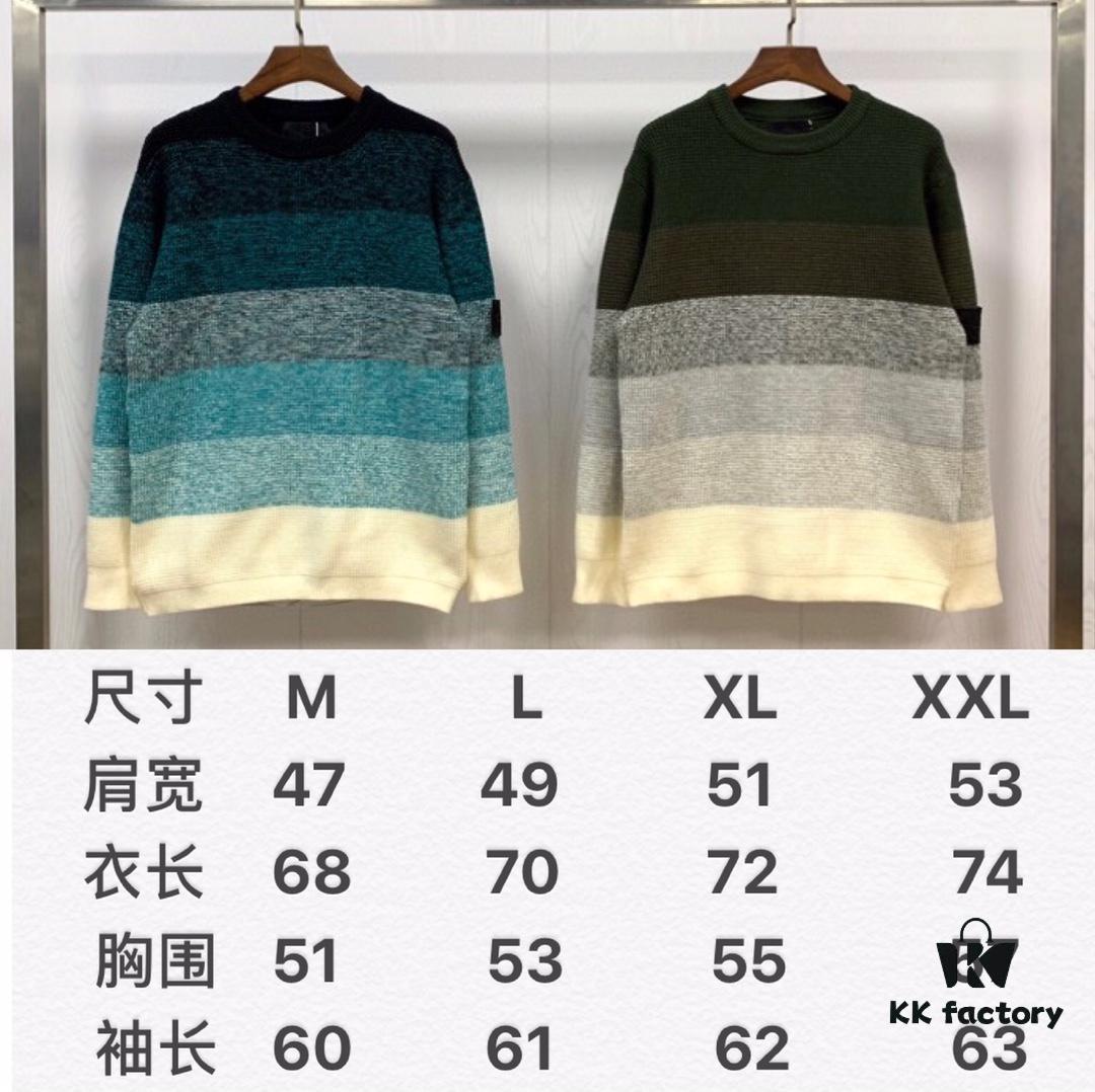 STONE ISLAND SHADOW PROJECT Striped Knit Crewneck Pullover Sweater