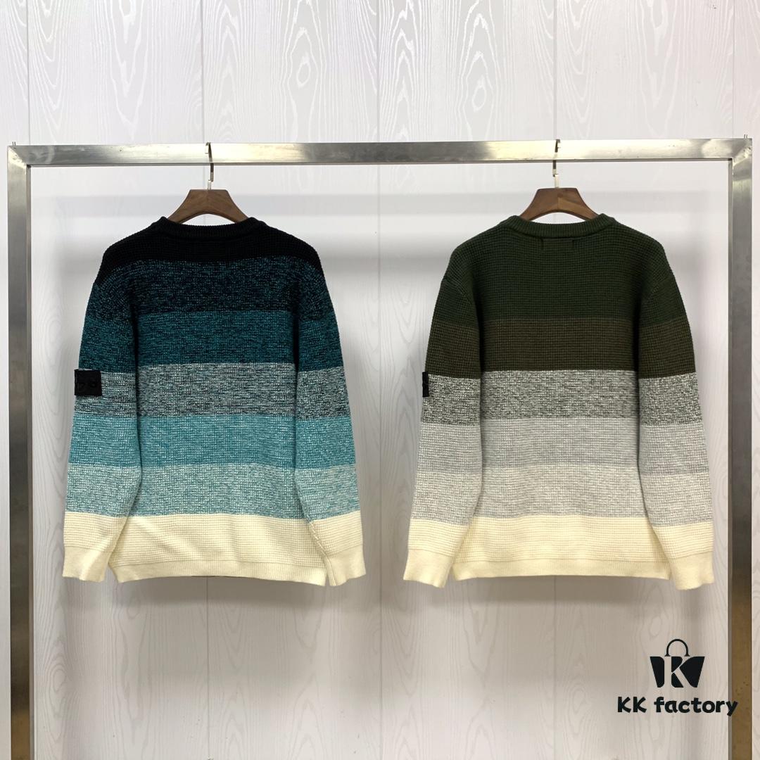 STONE ISLAND SHADOW PROJECT Striped Knit Crewneck Pullover Sweater