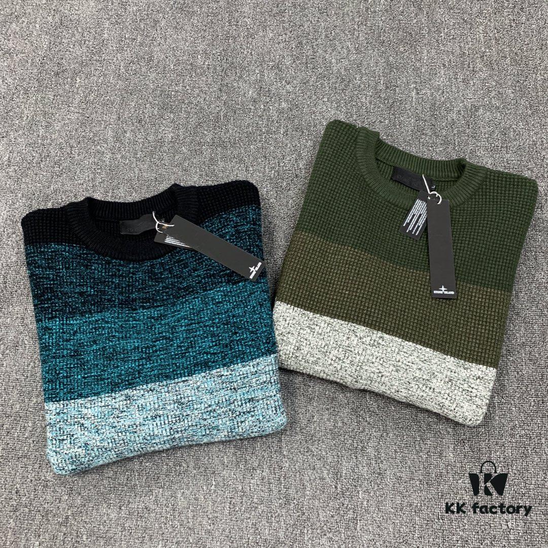 STONE ISLAND SHADOW PROJECT Striped Knit Crewneck Pullover Sweater