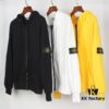 6931a453ccd8ab3d7af989c7 Stone Island Zip-Up Hooded Sweatshirt Jacket with Panelled Sleeves for Enhanced Mobility, Soft and Comfortable Fabric, Available in Black, White, Yellow