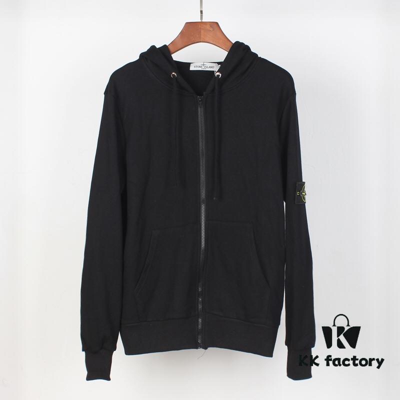6931a453ccd8ab3d7af989c8 Stone Island Zip-Up Hooded Sweatshirt Jacket with Panelled Sleeves for Enhanced Mobility, Soft and Comfortable Fabric, Available in Black, White, Yellow