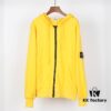 6931a453ccd8ab3d7af989c9 Stone Island Zip-Up Hooded Sweatshirt Jacket with Panelled Sleeves for Enhanced Mobility, Soft and Comfortable Fabric, Available in Black, White, Yellow