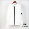 6931a453ccd8ab3d7af989ca Stone Island Zip-Up Hooded Sweatshirt Jacket with Panelled Sleeves for Enhanced Mobility, Soft and Comfortable Fabric, Available in Black, White, Yellow