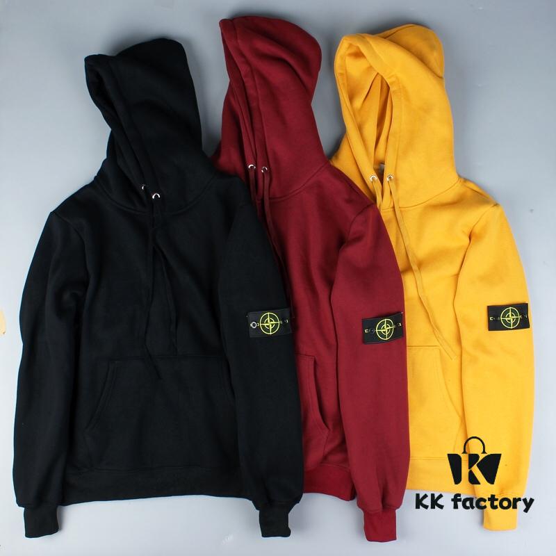6931a453ccd8ab3d7af989d3 Stone Island Evergreen Fleece Hoodie in Black, Yellow, and Burgundy