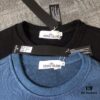 Stone Island Classic Logo Arm Badge Zipper Pocket Terry Crew Neck Sweatshirt in Black and Blue