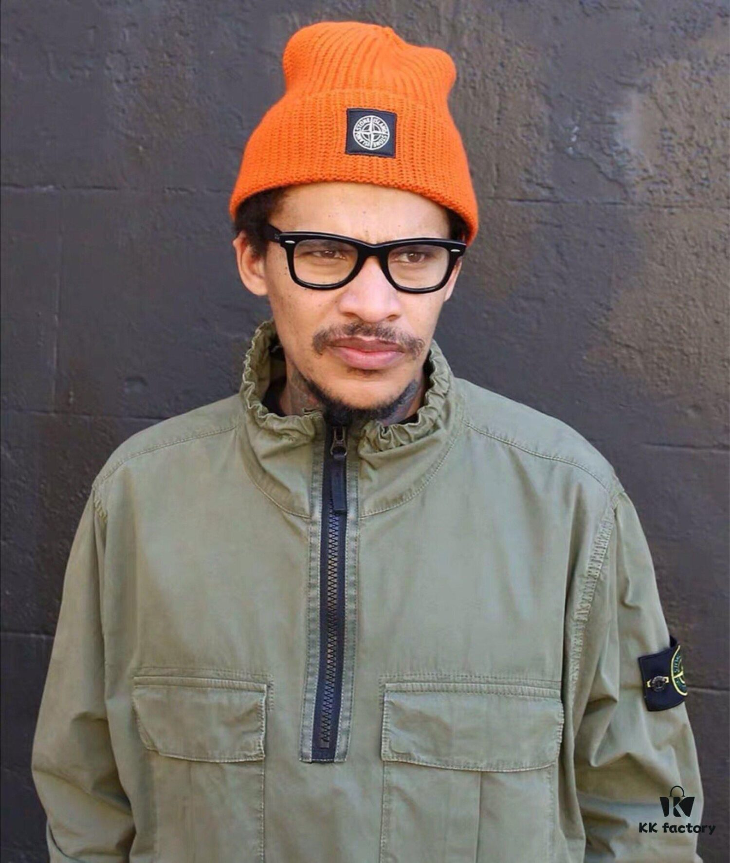 Stone Island 19 Fall/Winter Washed Half-Zip Pullover Jacket