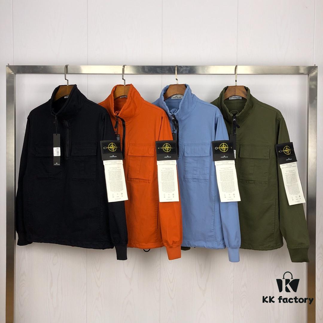 Stone Island 19 Fall/Winter Washed Half-Zip Pullover Jacket