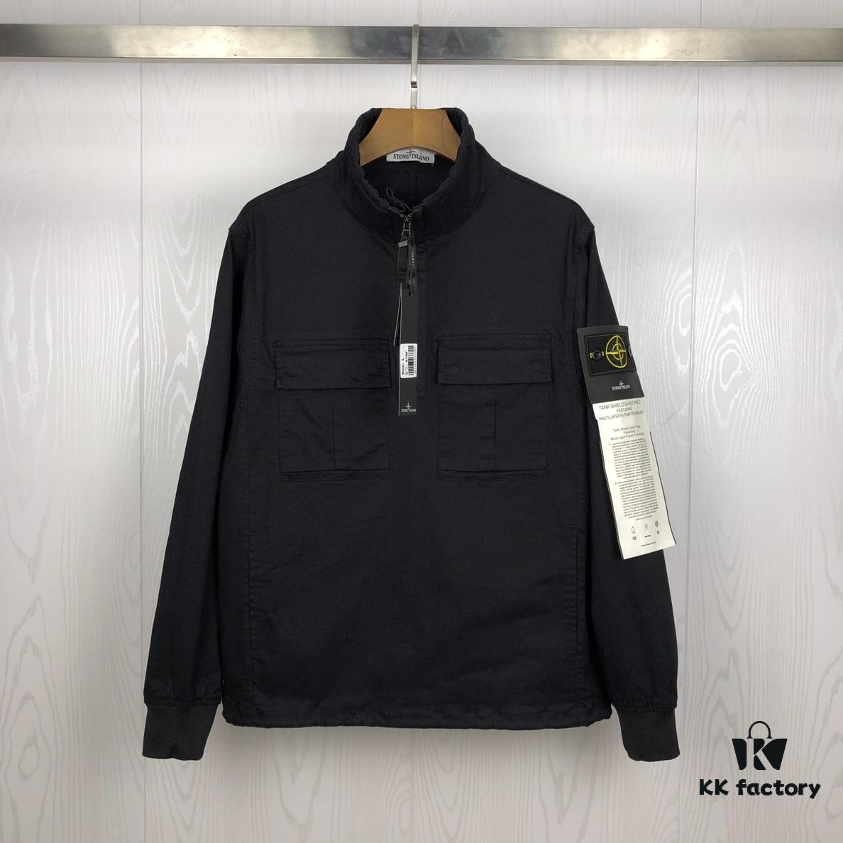 Stone Island 19 Fall/Winter Washed Half-Zip Pullover Jacket