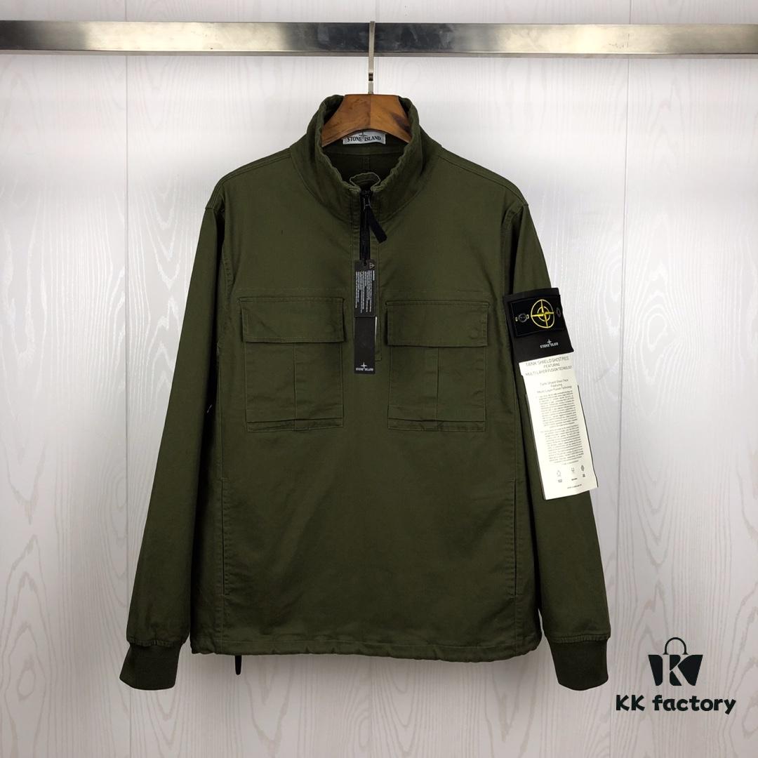 Stone Island 19 Fall/Winter Washed Half-Zip Pullover Jacket