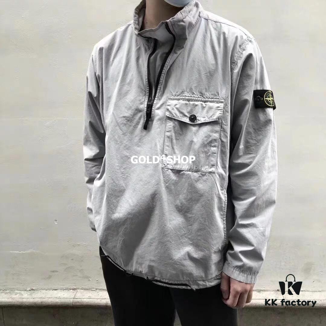 6931a455ccd8ab3d7af989fb STONE ISLAND Classic Compass Patch Half-Zip Hooded Outerwear Jacket