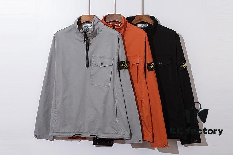 6931a455ccd8ab3d7af989fd STONE ISLAND Classic Compass Patch Half-Zip Hooded Outerwear Jacket