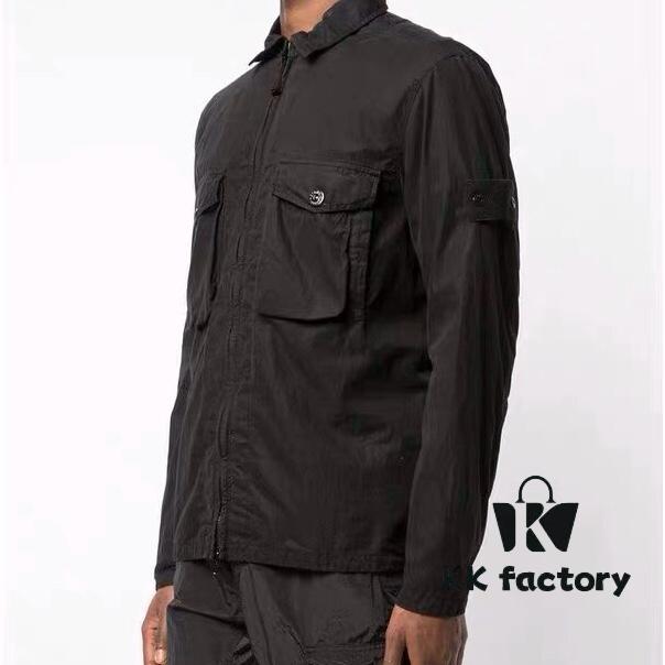 6931a456ccd8ab3d7af98a0e Stone Island Classic Arm Badge Workwear Shirt Jacket