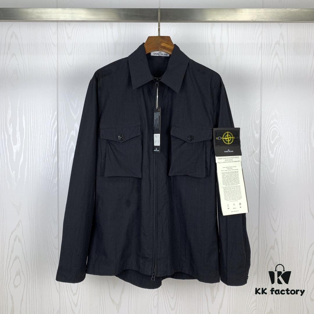 6931a456ccd8ab3d7af98a10 Stone Island Classic Arm Badge Workwear Shirt Jacket