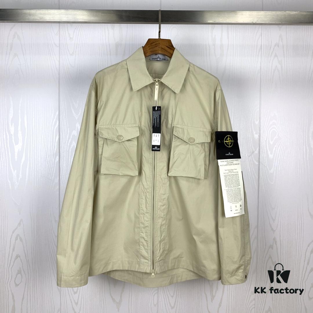 6931a457ccd8ab3d7af98a11 Stone Island Classic Arm Badge Workwear Shirt Jacket