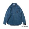 6931a45cccd8ab3d7af98a72 Stone Island Classic Embroidered Logo Patch Denim Shirt Jacket Long Sleeve Cardigan Shirt, Two Colors, M-XXL