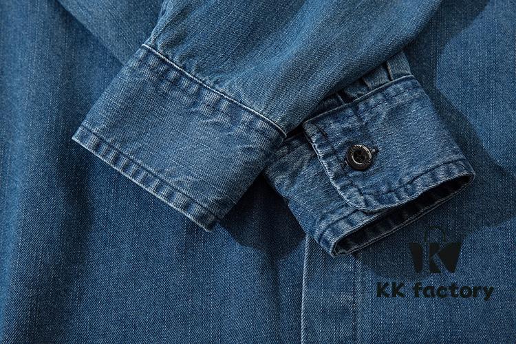 6931a45cccd8ab3d7af98a76 Stone Island Classic Embroidered Logo Patch Denim Shirt Jacket Long Sleeve Cardigan Shirt, Two Colors, M-XXL