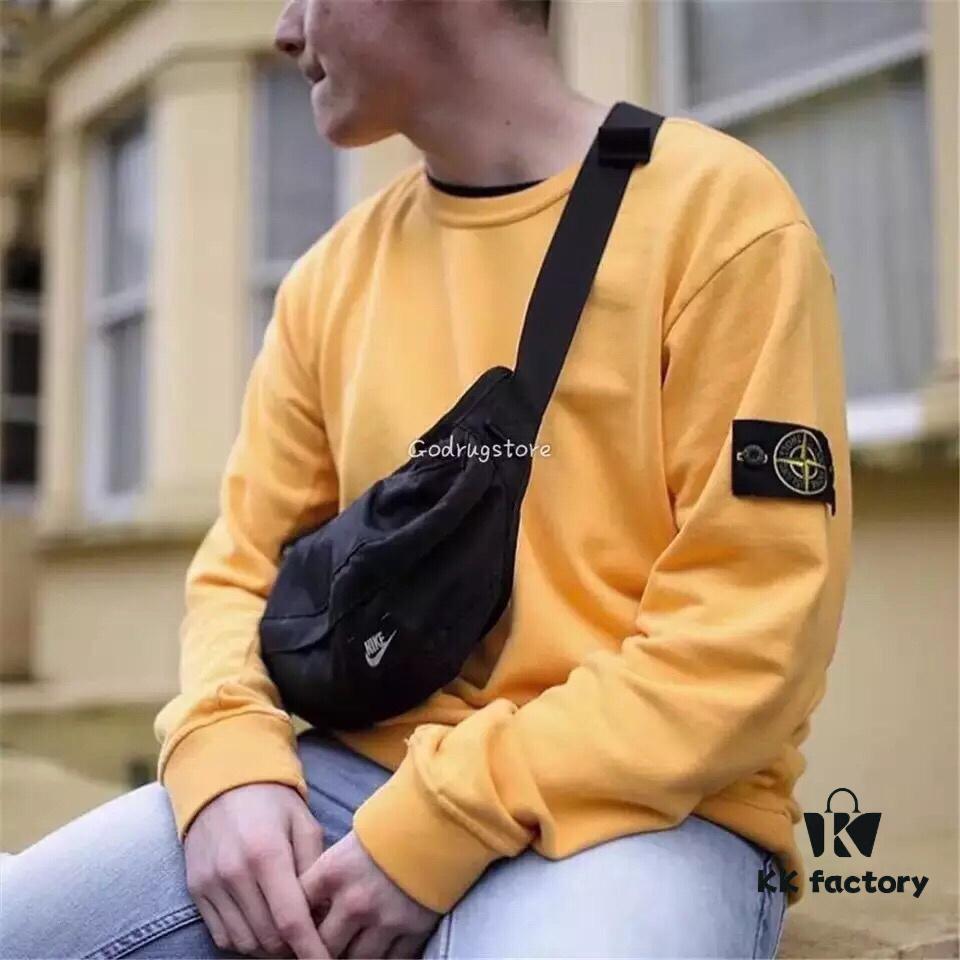 6931a45cccd8ab3d7af98a7e Stone Island Basic Sweatshirt with Sleeve Badge, Terry Fabric Pullover