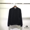 6931a45dccd8ab3d7af98a81 Stone Island Classic Arm Badge Zipper Pocket Terry Crewneck Sweatshirt in Black and Blue