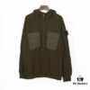 9934# STONE ISLAND GHOST HOODIE Half-Zip Hooded Sweatshirt