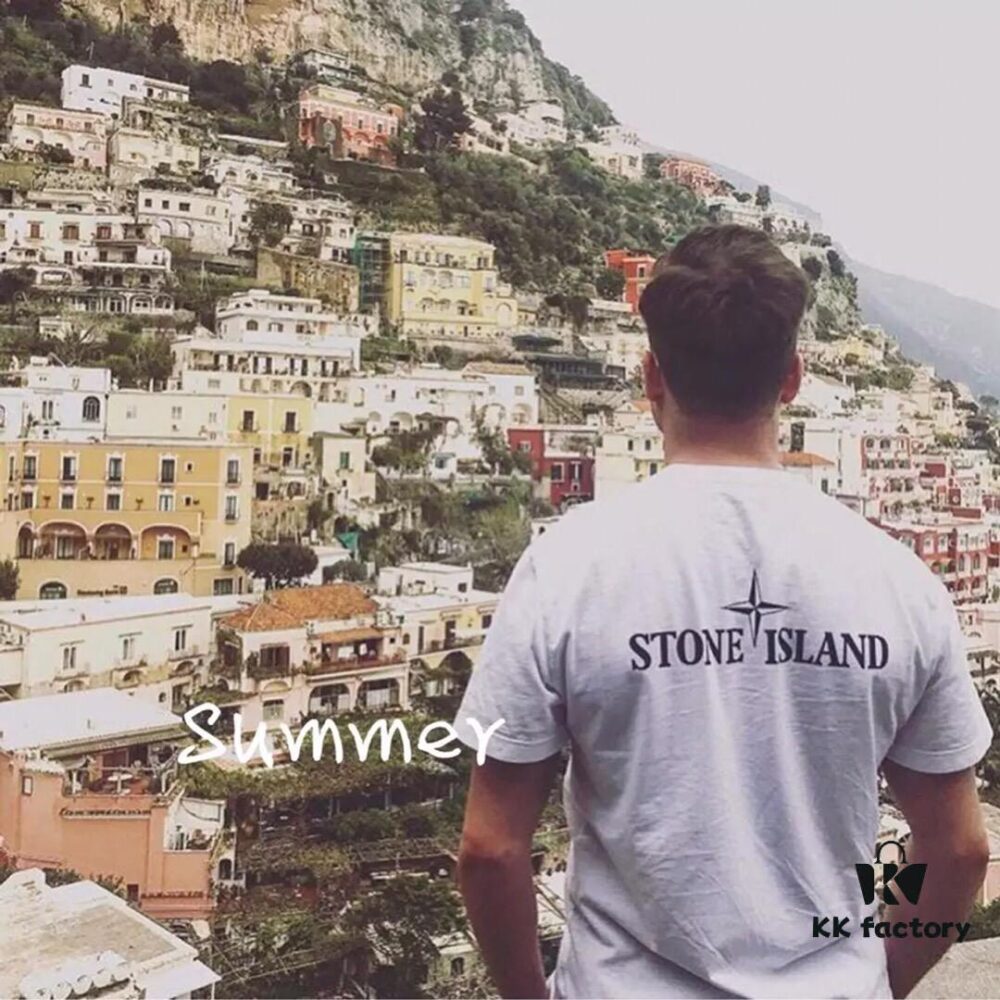 6931a460ccd8ab3d7af98ac8 Stone Island 18FW Letter Logo Classic Short Sleeve T-Shirt