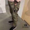 STONE ISLAND Nylon Metallic Casual Tactical Pants with Drawstring Hem