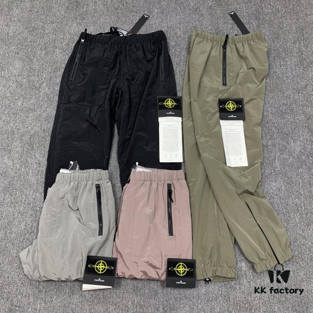STONE ISLAND Nylon Metallic Casual Tactical Pants with Drawstring Hem