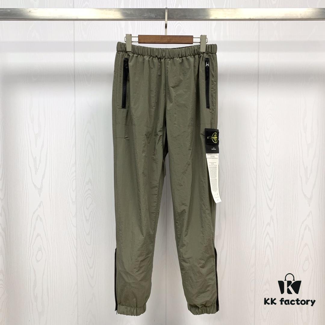 STONE ISLAND Nylon Metallic Casual Tactical Pants with Drawstring Hem