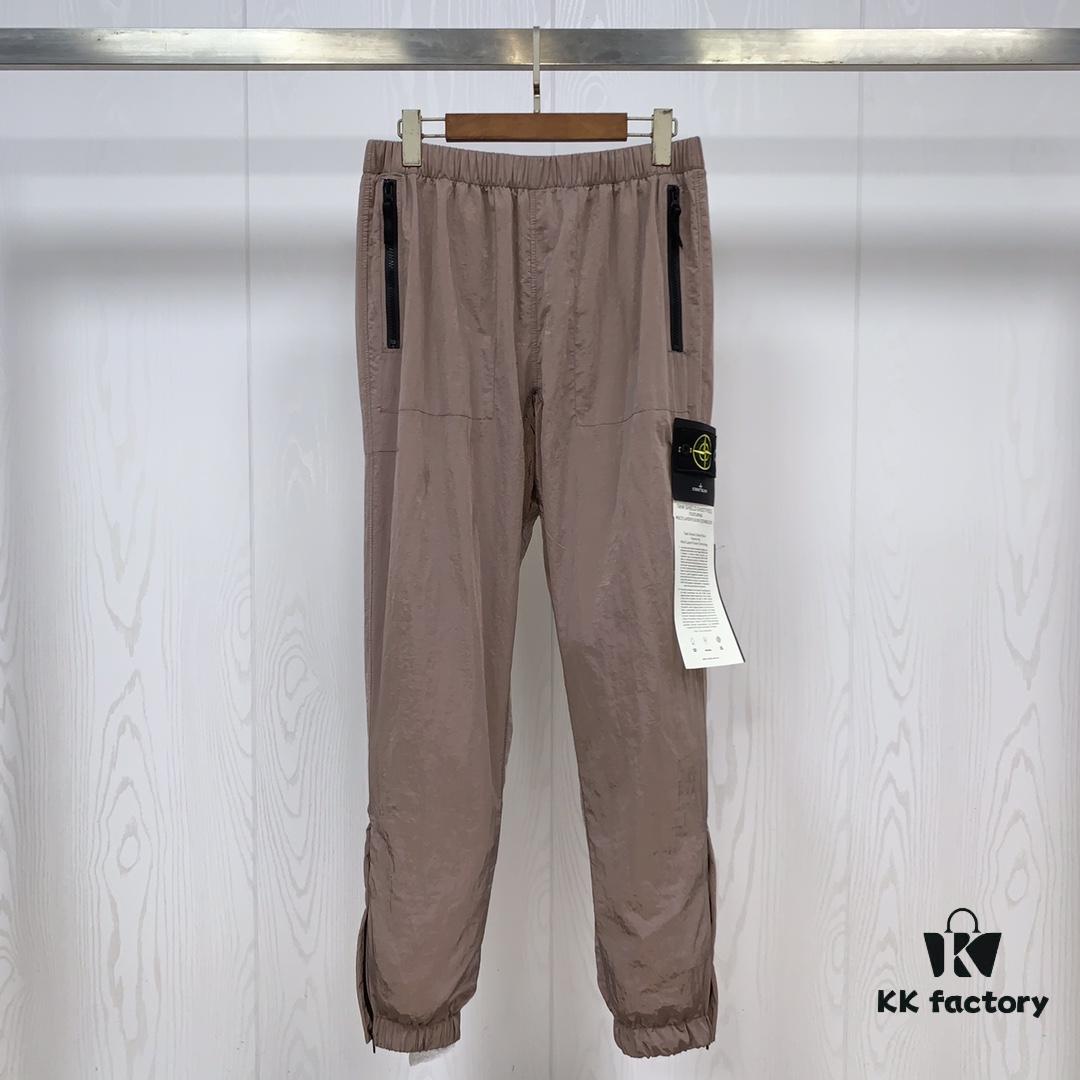 STONE ISLAND Nylon Metallic Casual Tactical Pants with Drawstring Hem