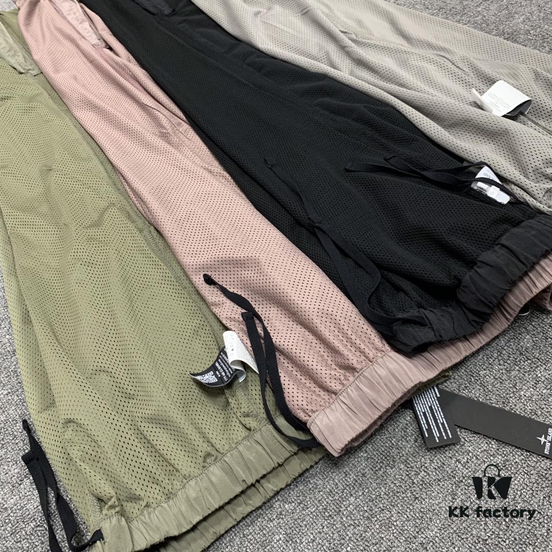 STONE ISLAND Nylon Metallic Casual Tactical Pants with Drawstring Hem