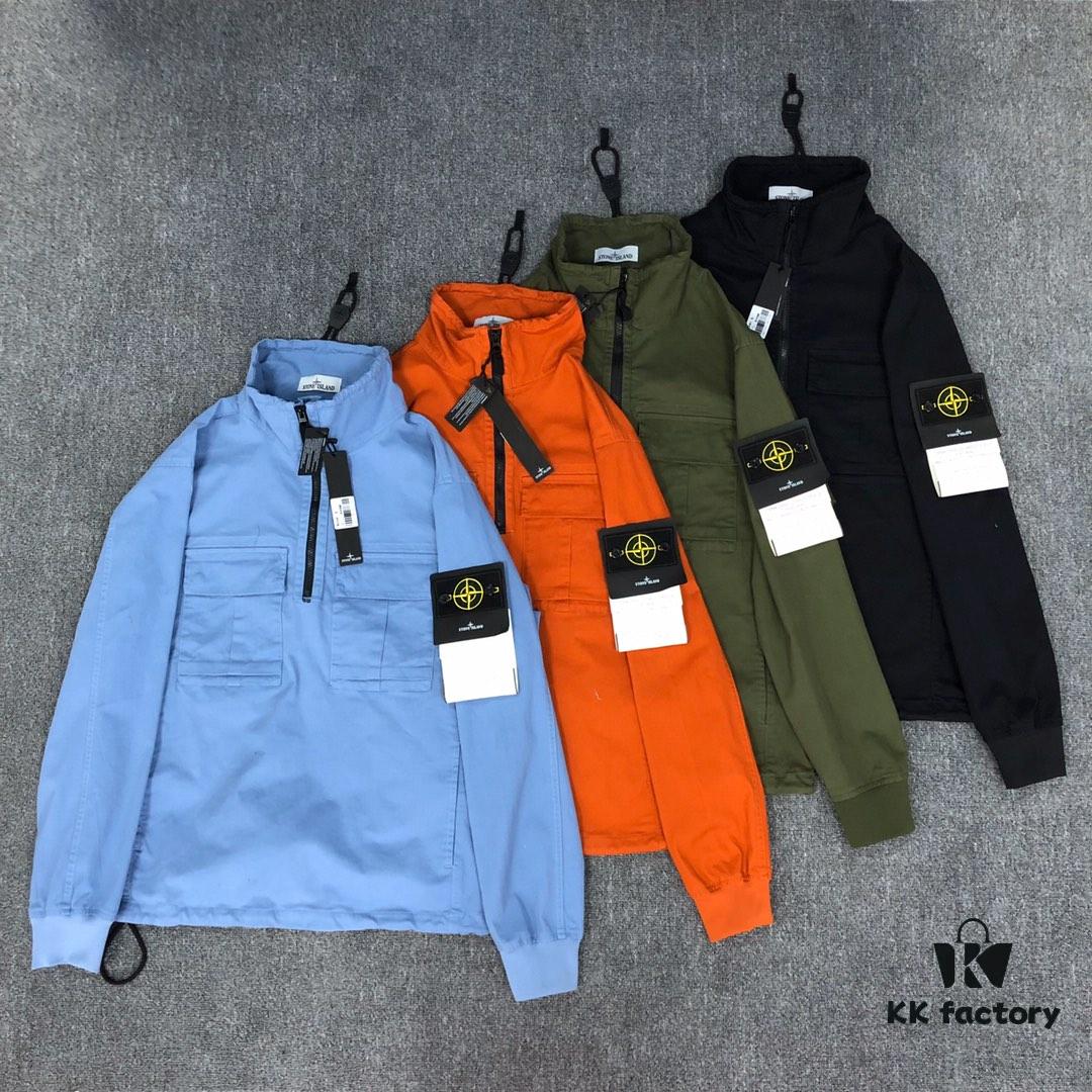 Stone Island 19 Fall/Winter Washed Half-Zip Pullover Jacket