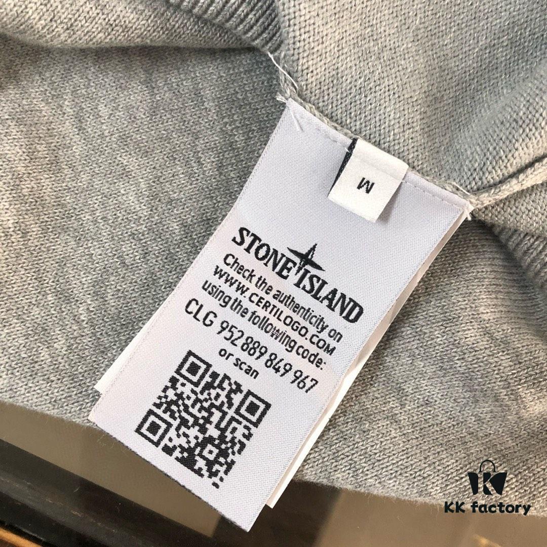 STONE ISLAND Men's Casual Knit Pullover Sweater – Premium Custom Design, Urban Style, Classic Round Neck Base Layer with Compass Logo Embroidery