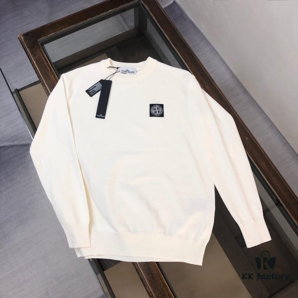 6931a466ccd8ab3d7af98b29 STONE ISLAND Men's Casual Crew Neck Knit Sweater - Premium Custom Fit, Urban Style, Minimalist Design with Iconic Compass Logo Embroidery