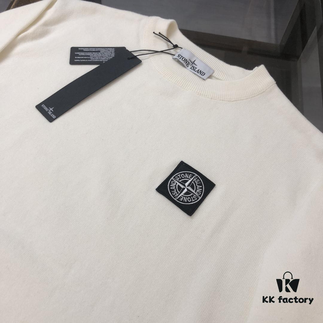 6931a466ccd8ab3d7af98b2b STONE ISLAND Men's Casual Crew Neck Knit Sweater - Premium Custom Fit, Urban Style, Minimalist Design with Iconic Compass Logo Embroidery