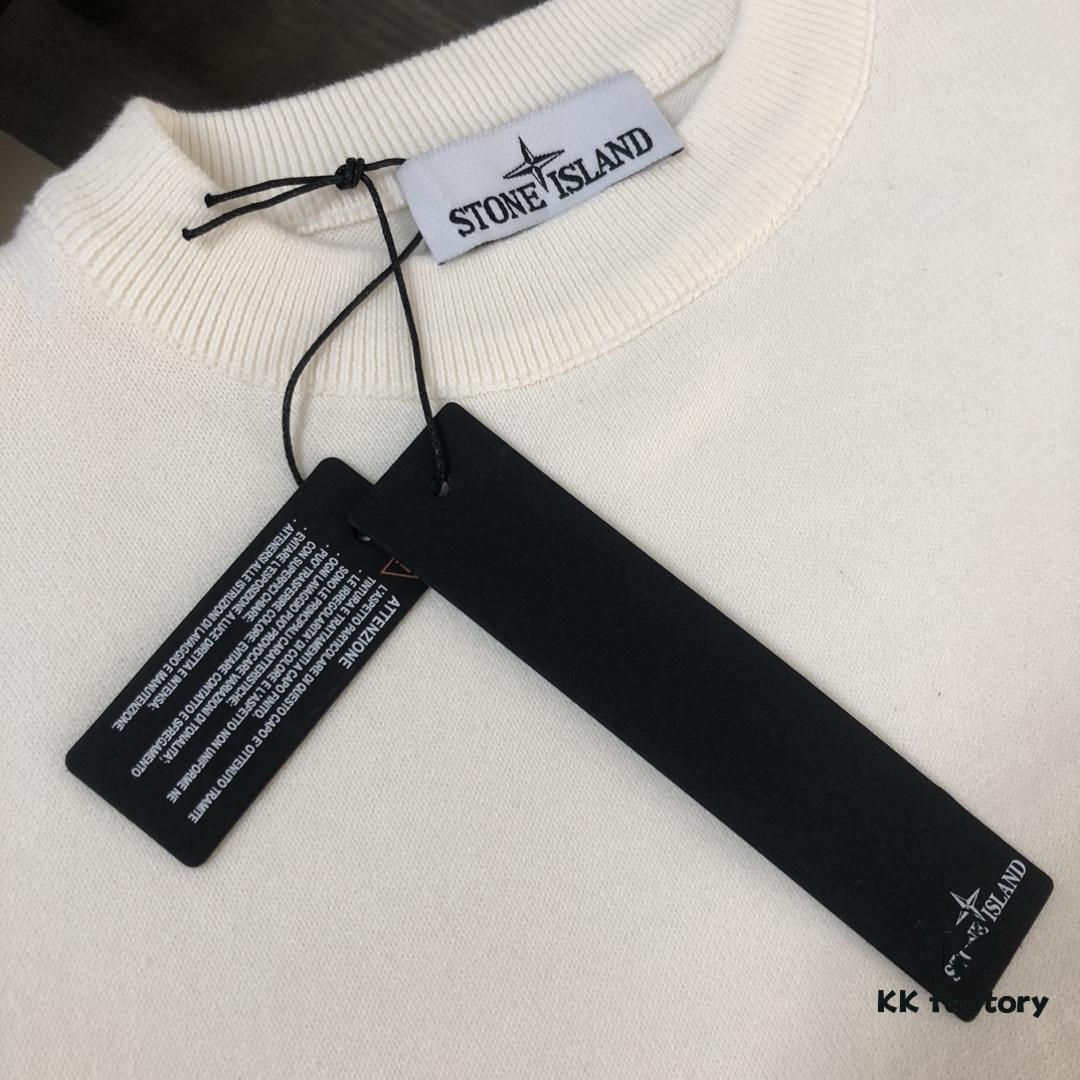 6931a466ccd8ab3d7af98b2c STONE ISLAND Men's Casual Crew Neck Knit Sweater - Premium Custom Fit, Urban Style, Minimalist Design with Iconic Compass Logo Embroidery