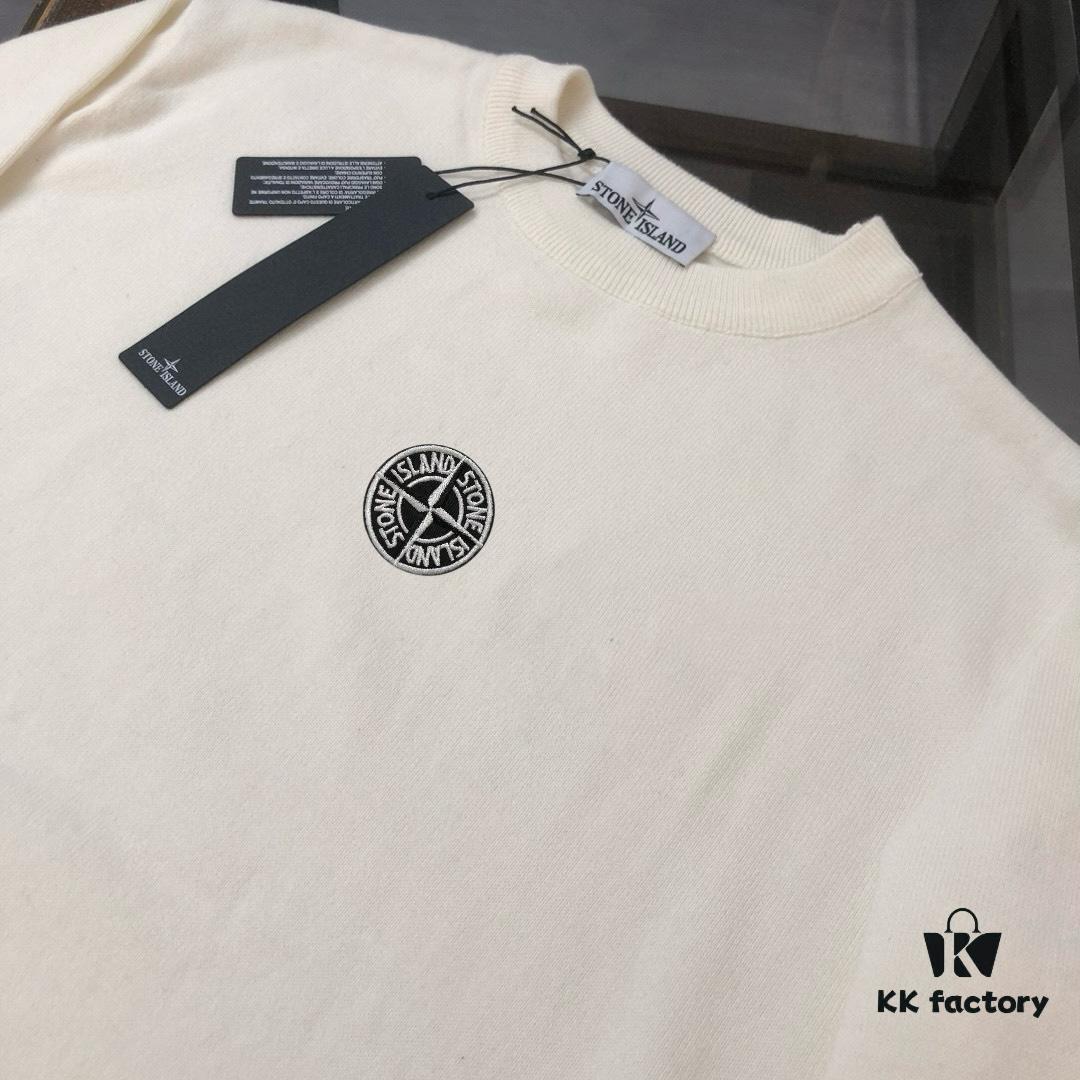 6931a467ccd8ab3d7af98b42 STONE ISLAND Men's Casual Knit Pullover Sweater - Premium Custom Fit, Minimalist Round Neck Design with Iconic Compass Logo Embroidery